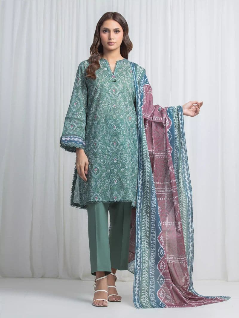 Printed Lawn Suit - EWU6A1-36865-3P