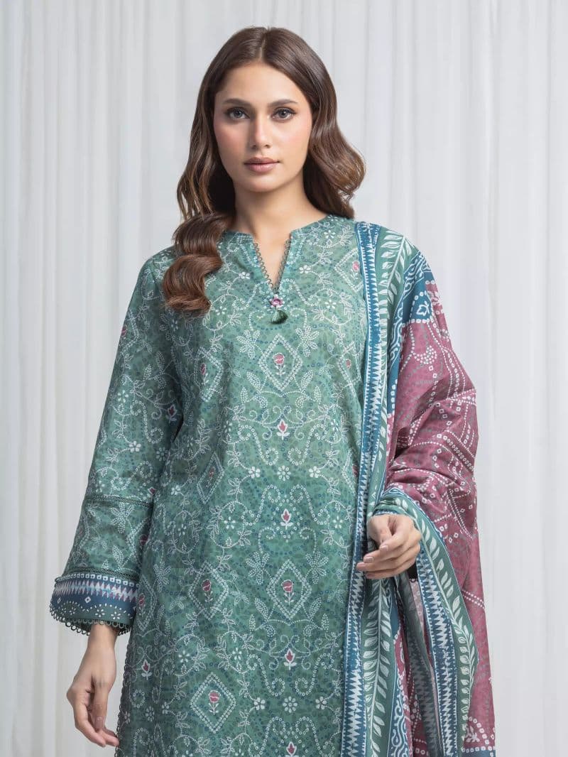 Printed Lawn Suit - EWU6A1-36865-3P