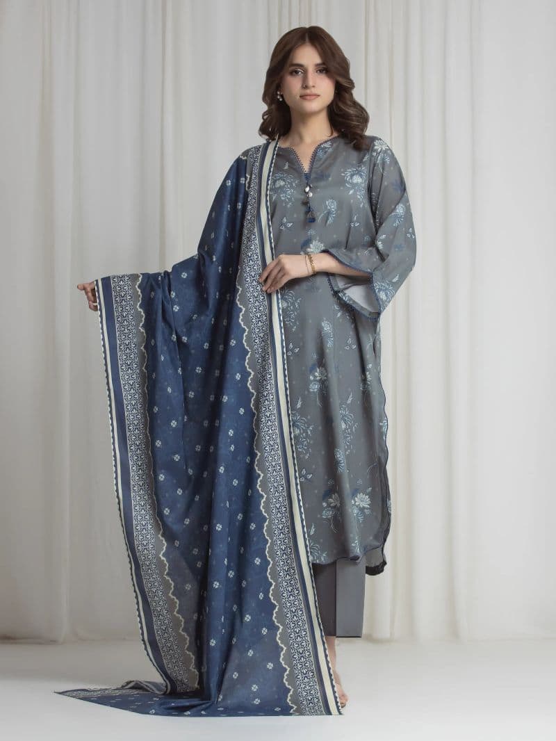 Printed Lawn Suit - EWU6A1-36728-3P thumbnail