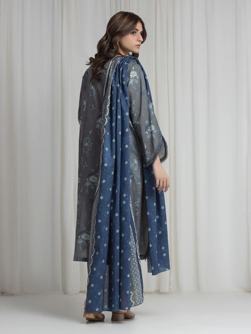 Printed Lawn Suit - EWU6A1-36728-3P thumbnail