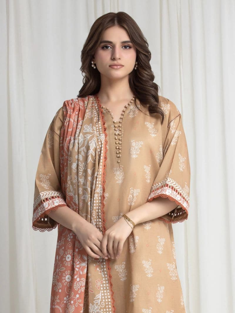 Printed Lawn Suit - EWU6A1-36739-3P thumbnail