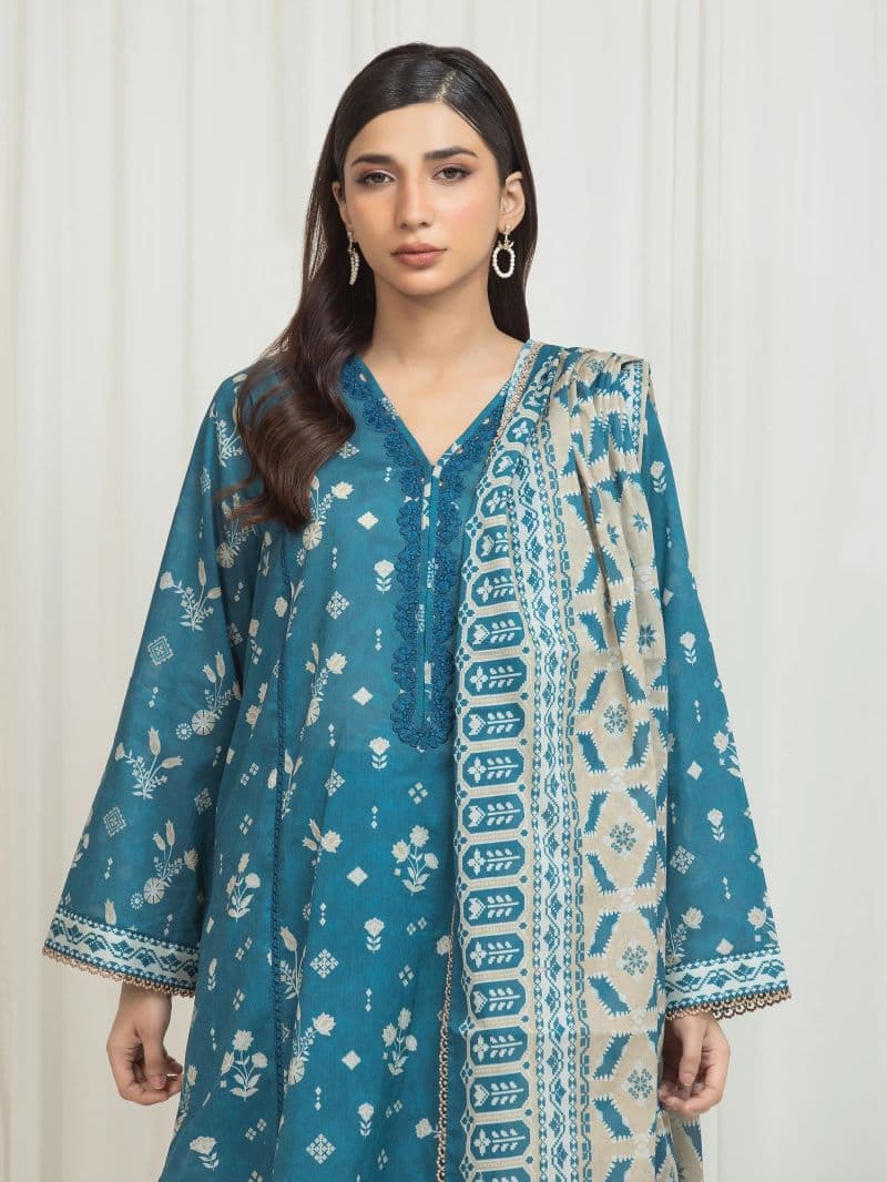 Printed Lawn Suit - EWU6A1-36673-3P thumbnail