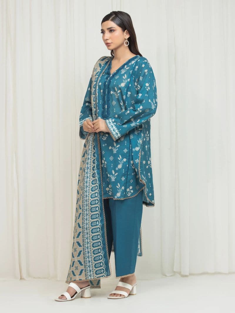 Printed Lawn Suit - EWU6A1-36673-3P thumbnail