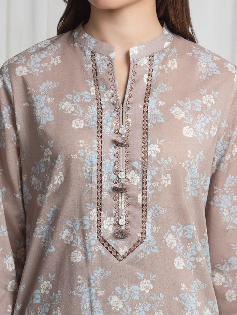 Printed Lawn Suit - EWU6A1-36719-3P thumbnail