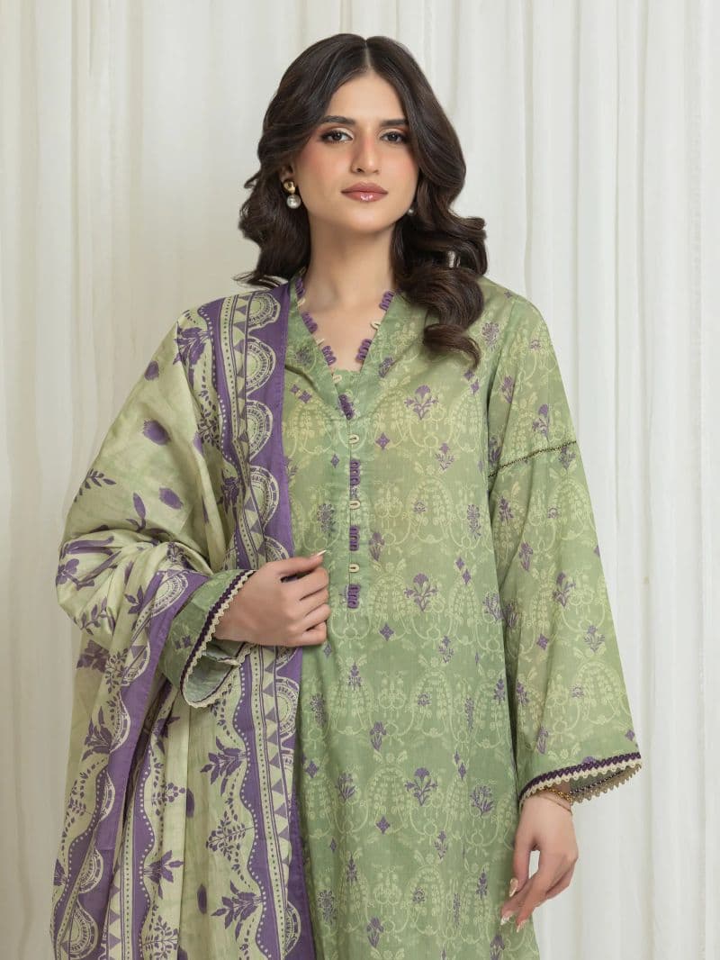 Printed Lawn Suit - EWU6A1-36763-3P thumbnail