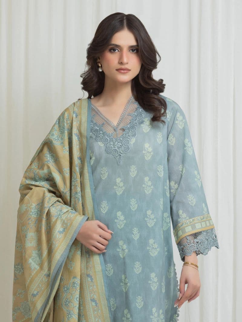 Printed Lawn Suit - EWU6A1-36754-3P thumbnail
