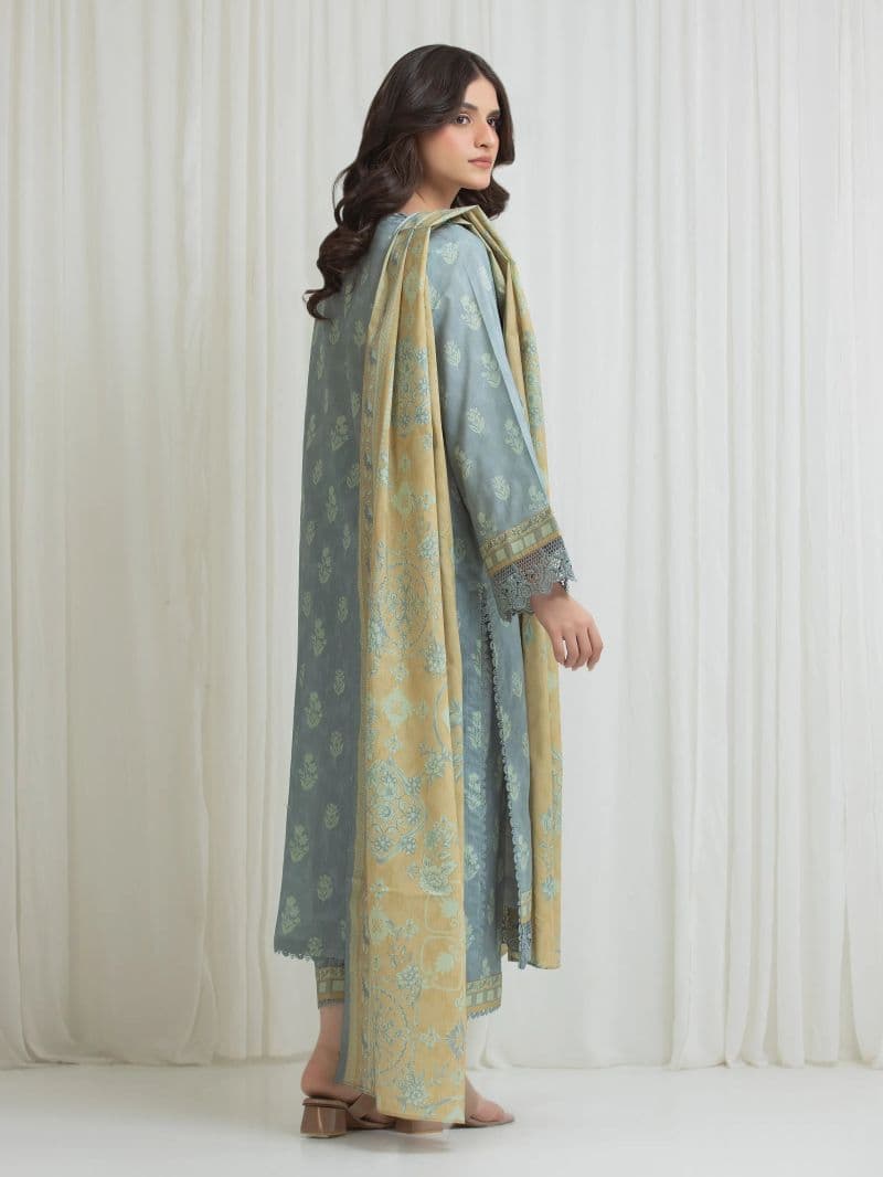 Printed Lawn Suit - EWU6A1-36754-3P thumbnail