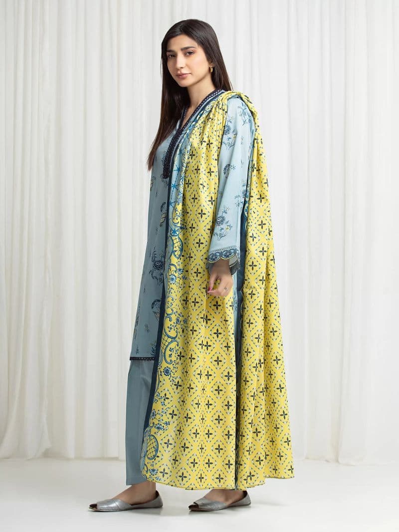 Printed Lawn Suit - EWU6A1-36708-3P thumbnail