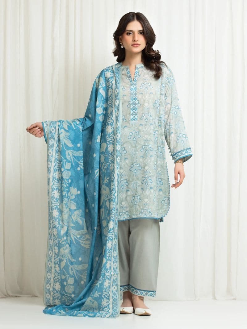 Printed Lawn Suit - EWU6A1-36711-3P thumbnail