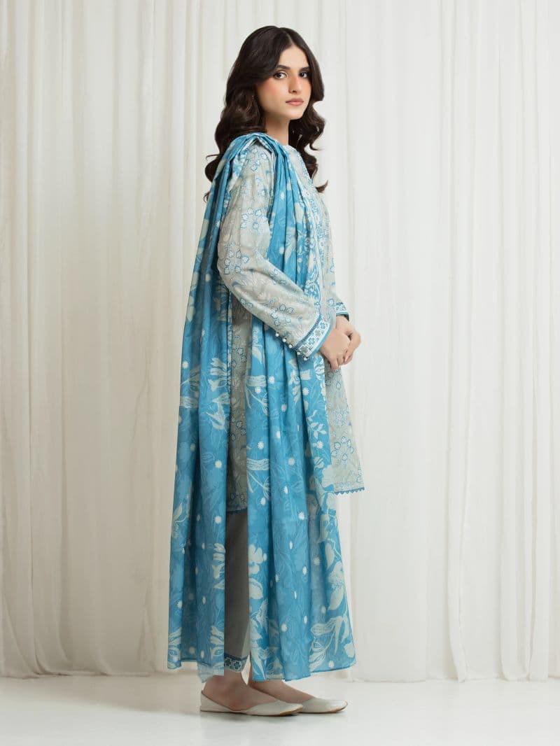 Printed Lawn Suit - EWU6A1-36711-3P thumbnail