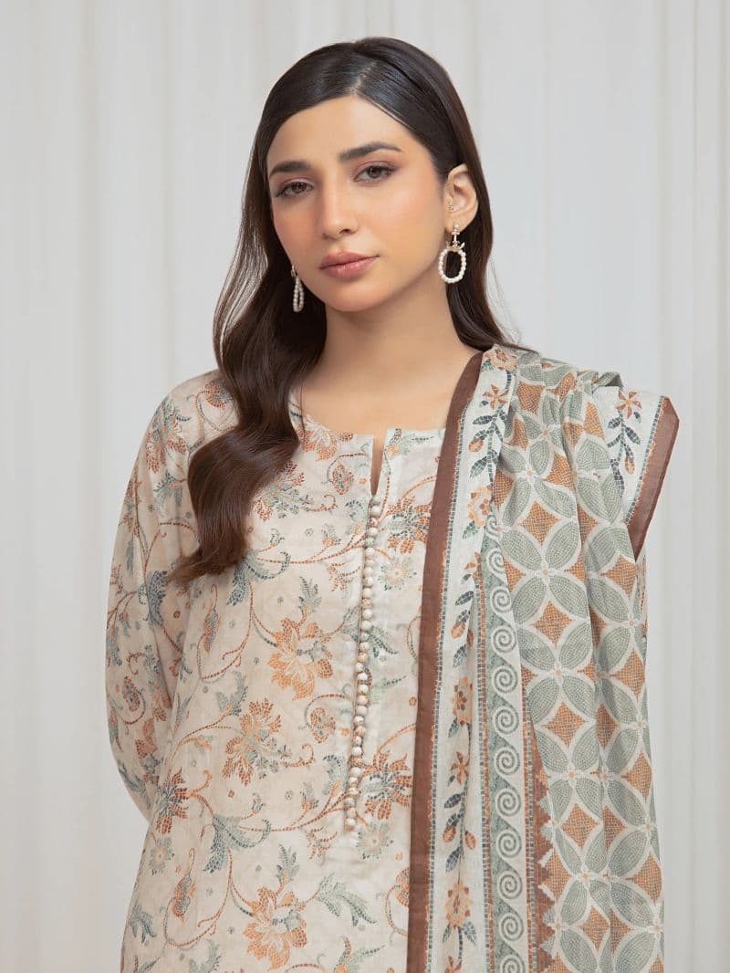 Printed Lawn Suit - EWU6A1-36677-3P