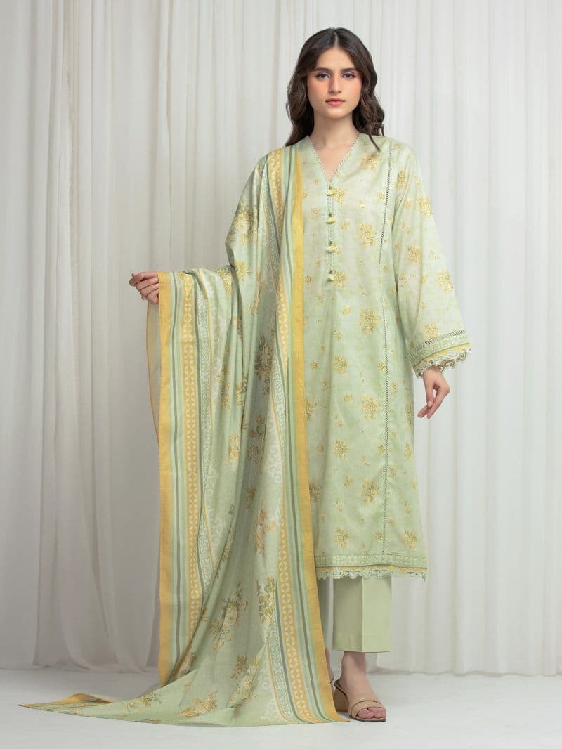 Printed Lawn Suit - EWU6A1-36608-3P thumbnail