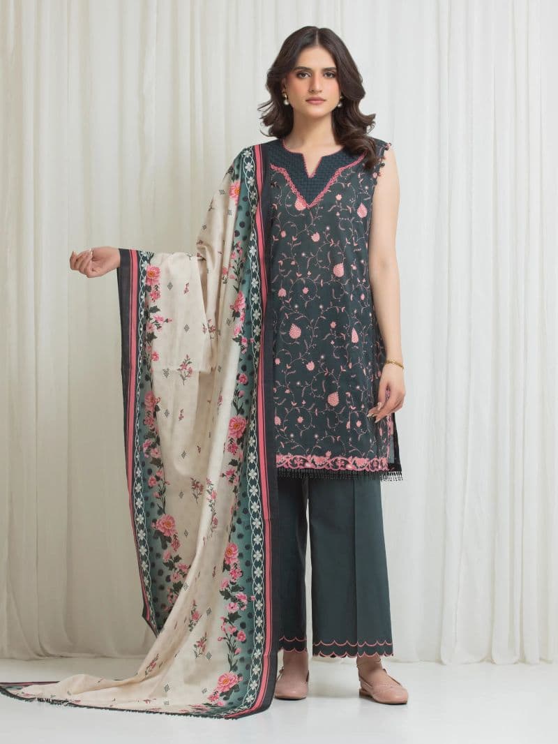 Printed Lawn Suit - EWU6A1-36707-3P thumbnail