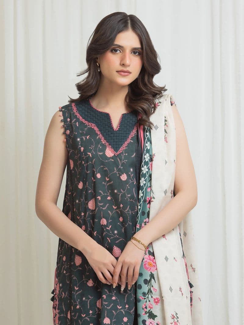 Printed Lawn Suit - EWU6A1-36707-3P thumbnail