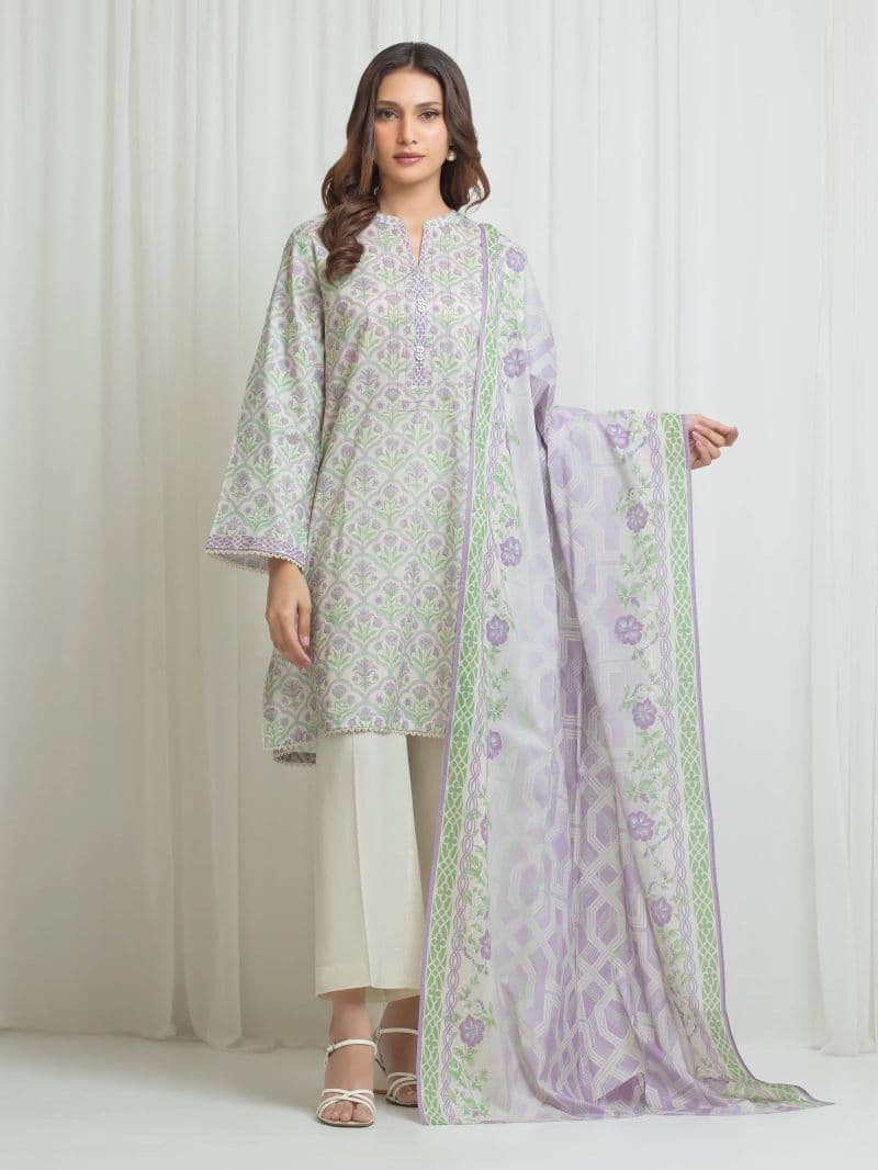Printed Lawn Suit - EWU6A1-36703-3P thumbnail