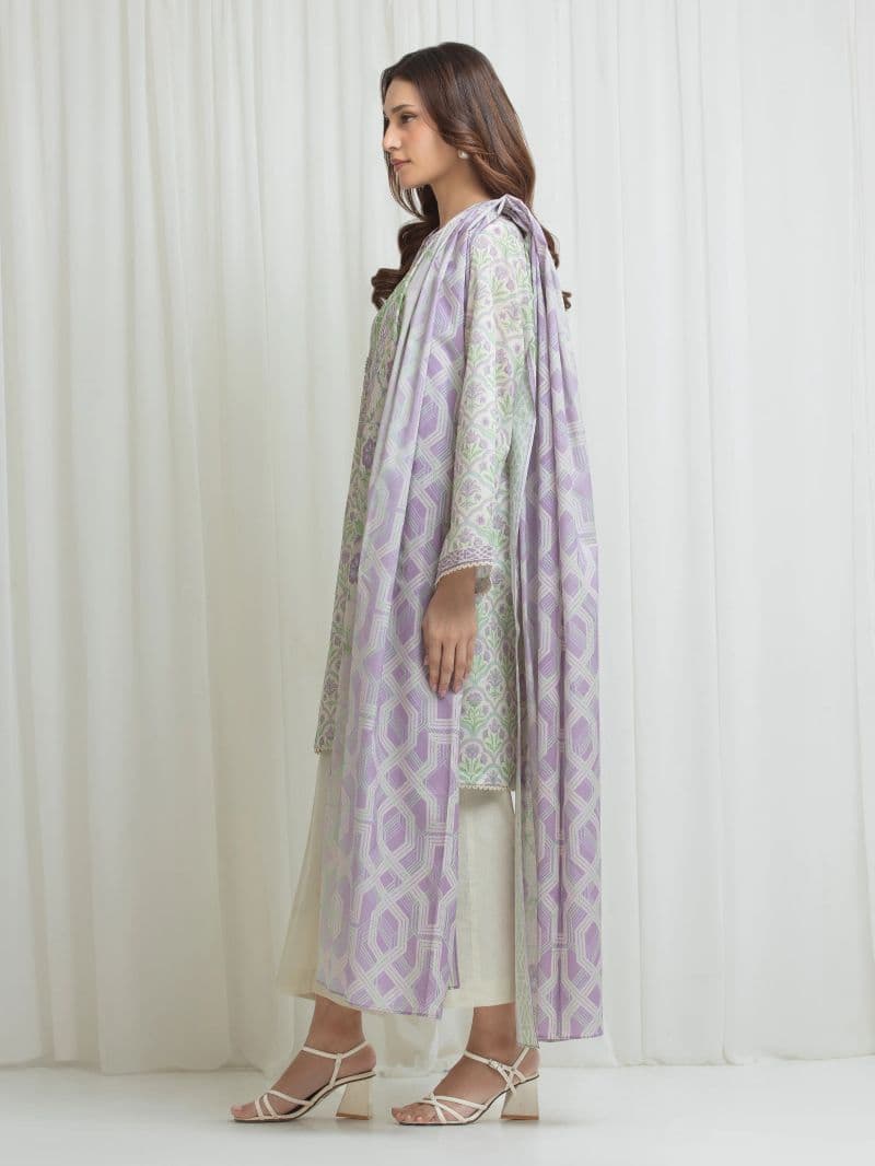 Printed Lawn Suit - EWU6A1-36703-3P thumbnail
