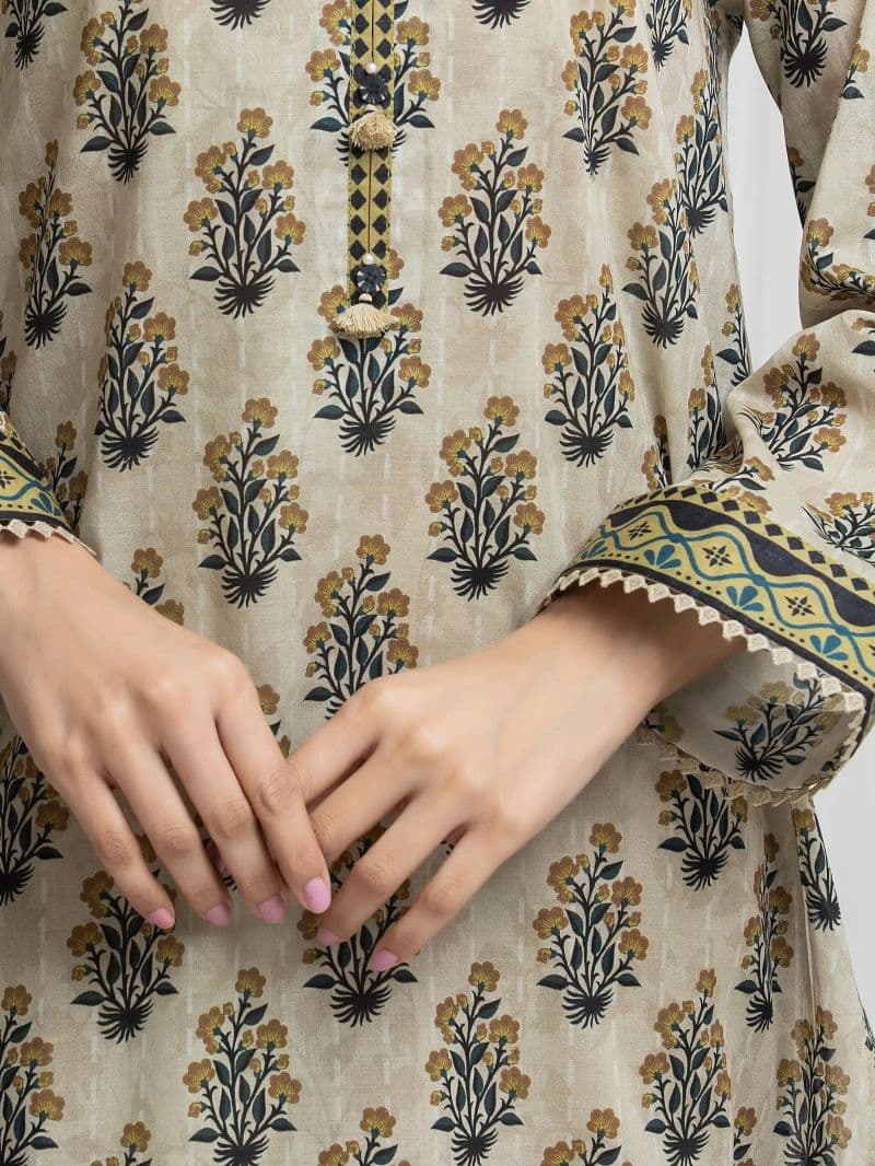 Printed Lawn Suit - EWU6A1-36693-3P thumbnail