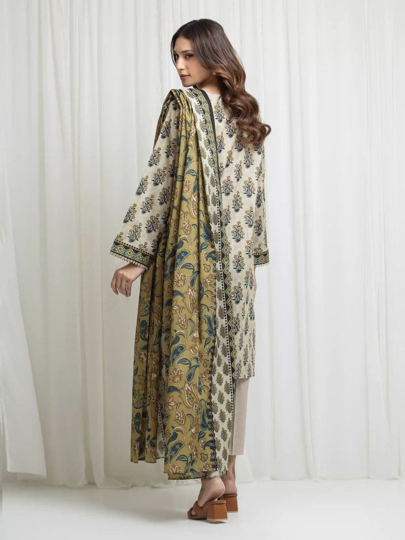 Printed Lawn Suit - EWU6A1-36693-3P thumbnail