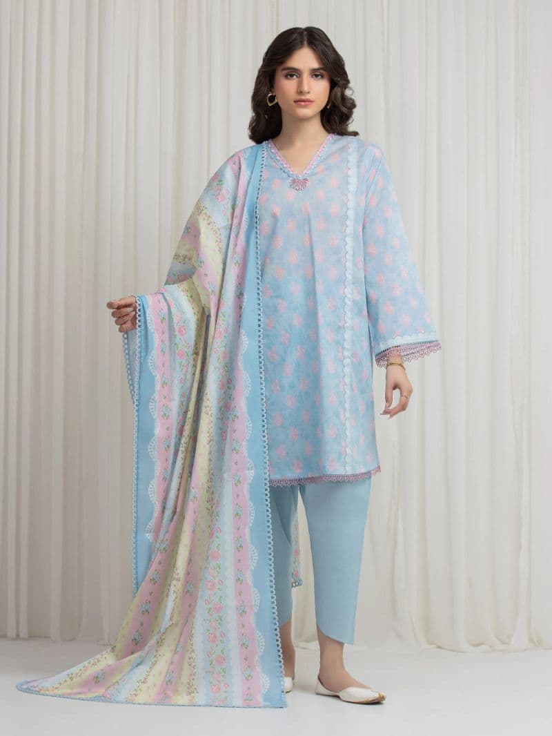 Printed Lawn Suit - EWU6A1-36651-3P thumbnail