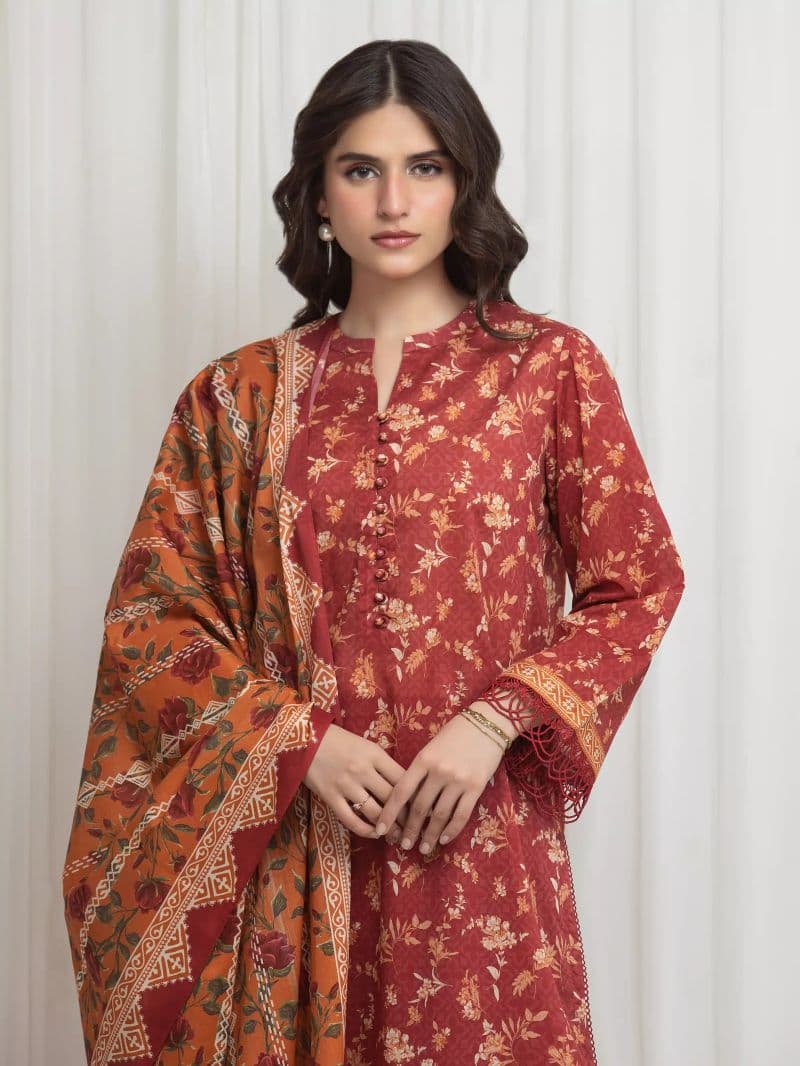 Printed Lawn Suit - EWU6A1-36628-3P thumbnail