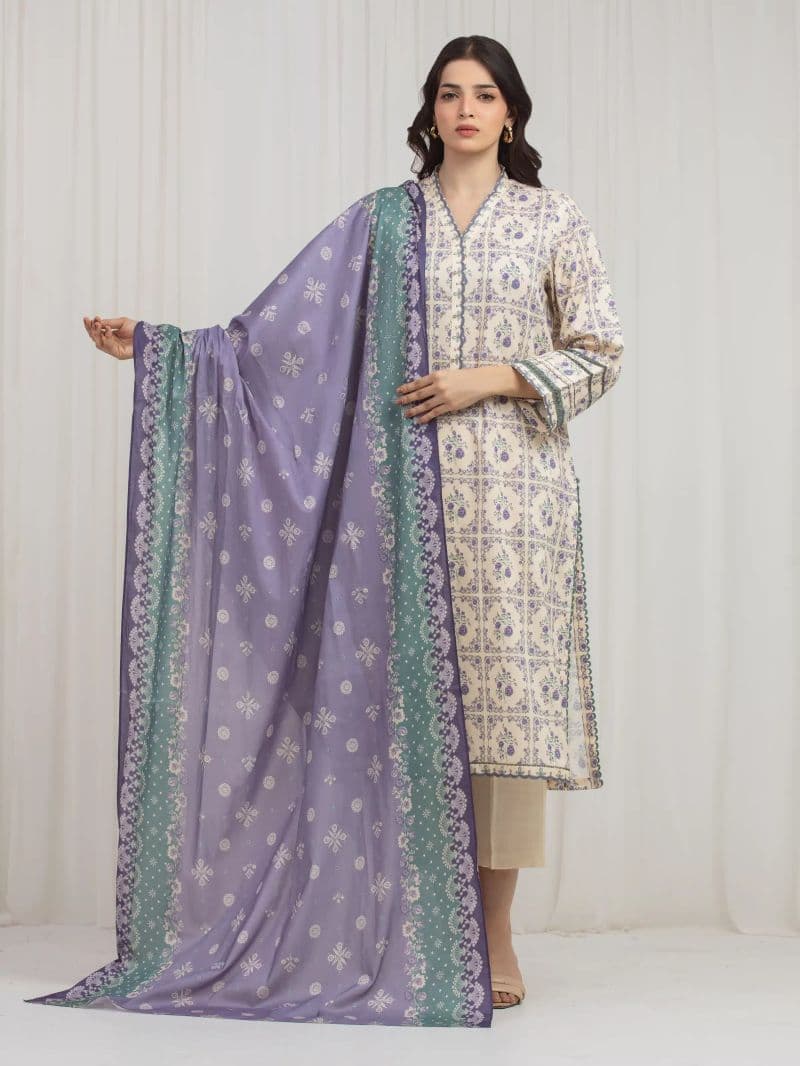 Printed Lawn Suit - EWU6A1-36605-3P thumbnail