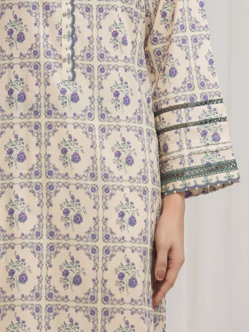 Printed Lawn Suit - EWU6A1-36605-3P thumbnail