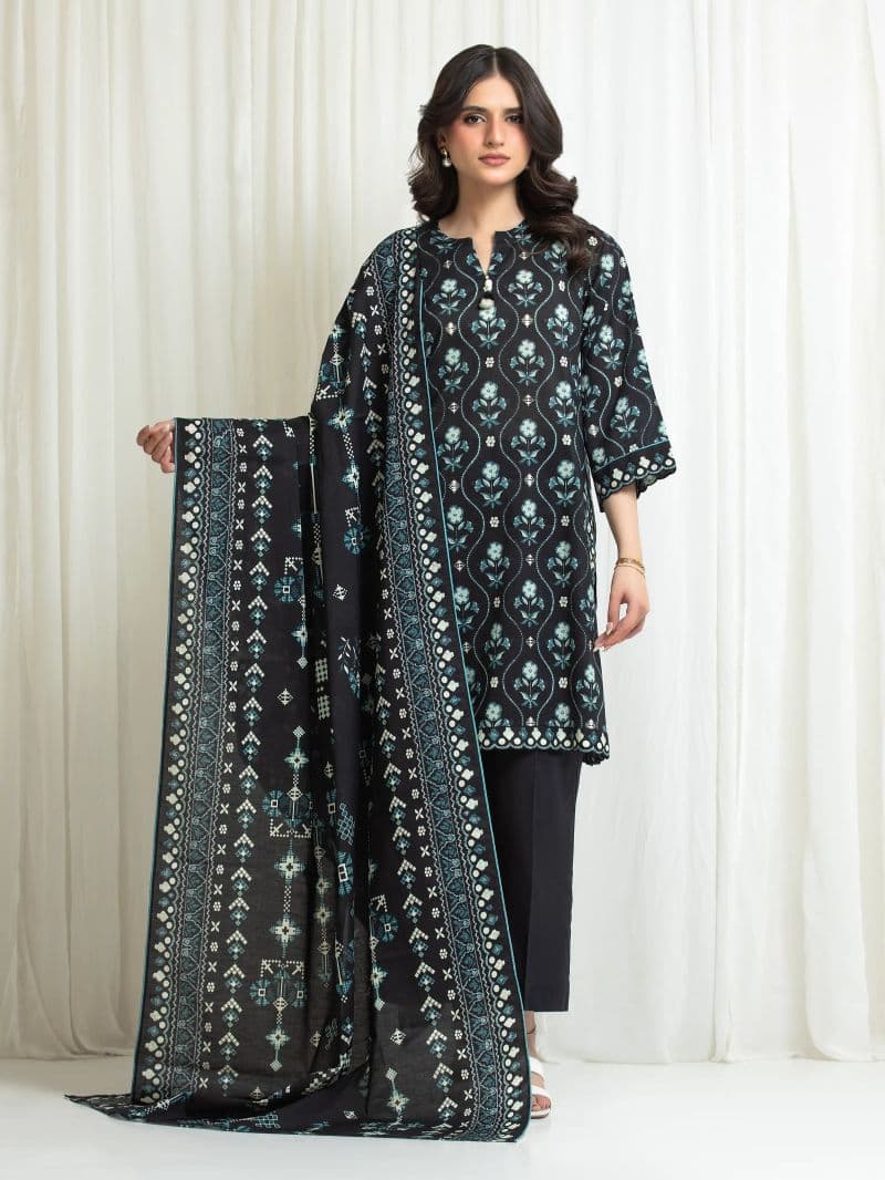 Printed Lawn Suit - EWU6A1-36716-3P thumbnail