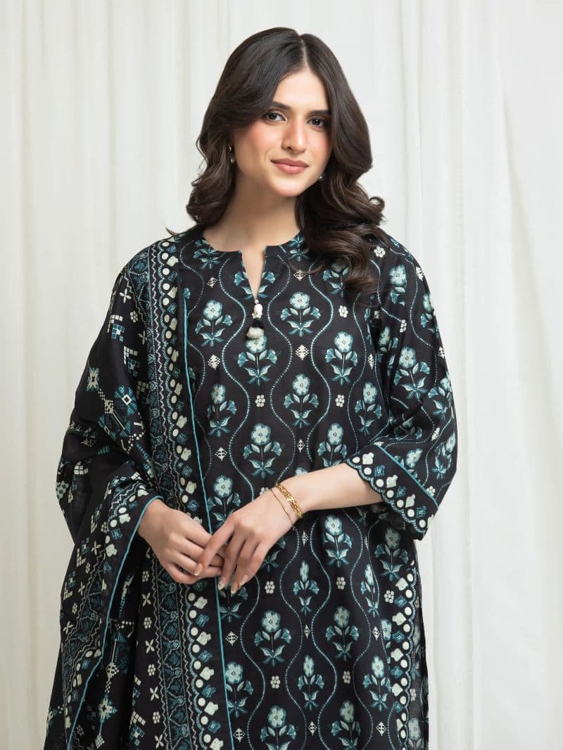 Printed Lawn Suit - EWU6A1-36716-3P thumbnail