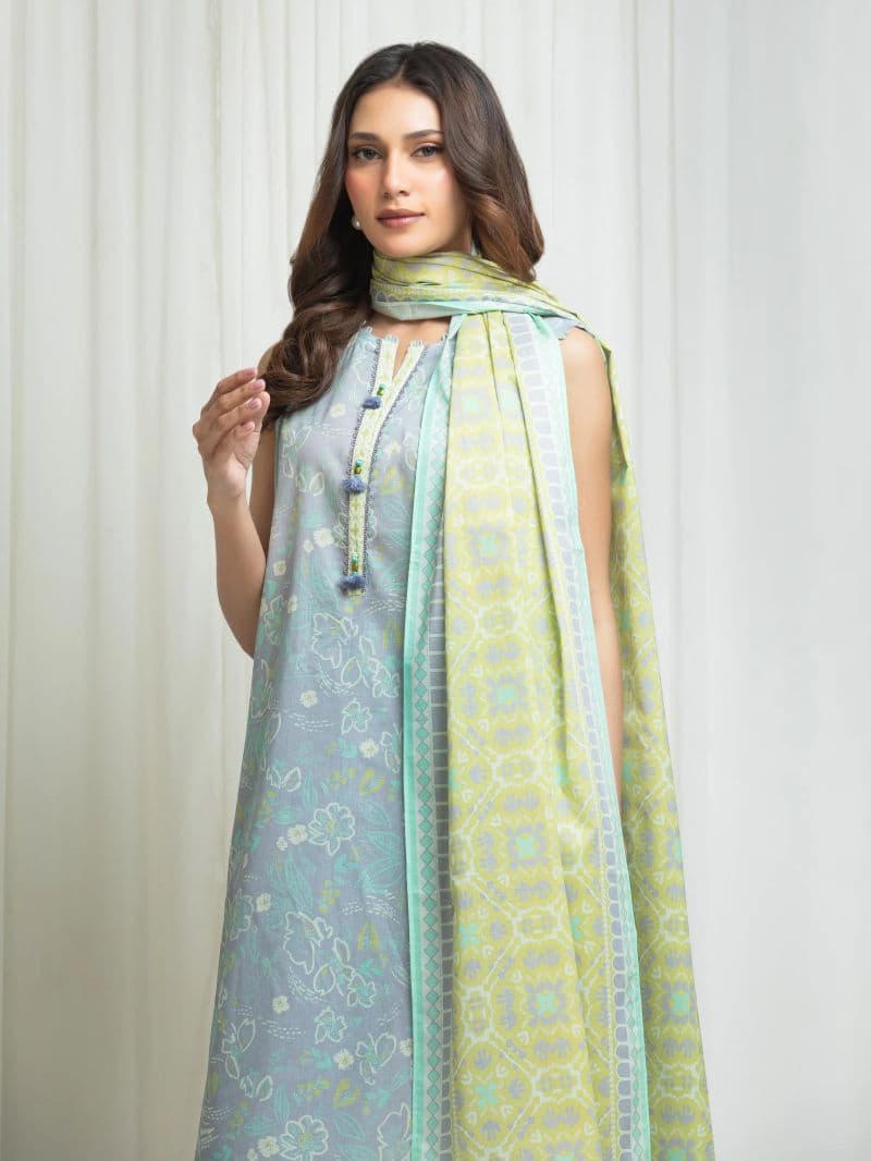 Printed Lawn Suit - EWU6A1-36705-3P thumbnail