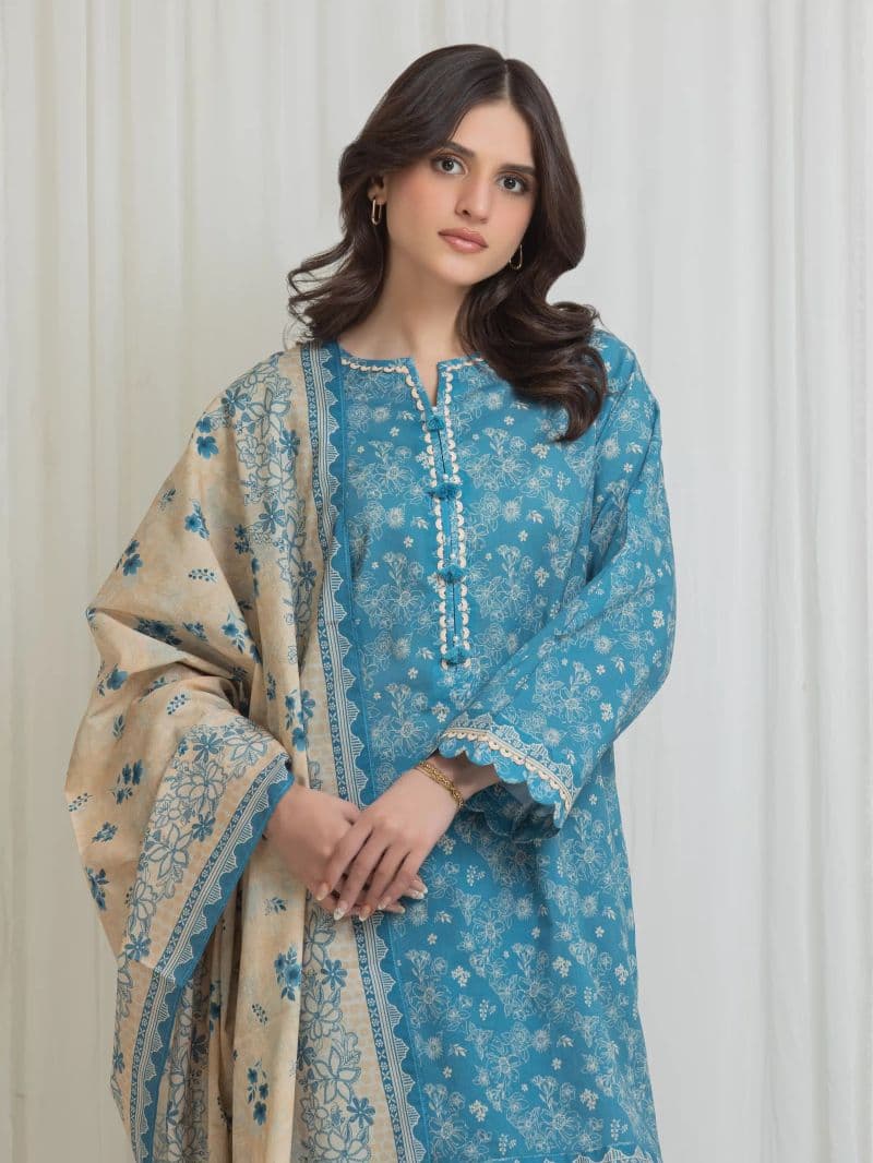 Printed Lawn Suit - EWU6A1-36770-3P