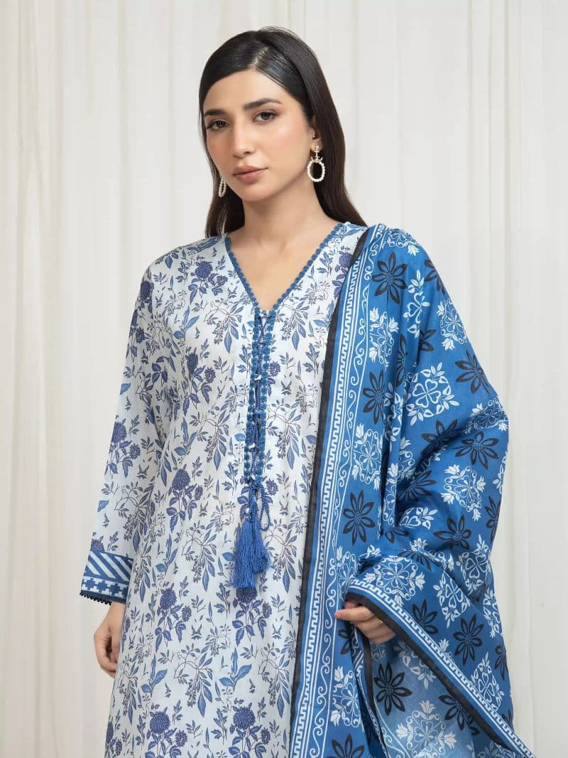 Printed Lawn Suit - EWU6A1-36755-3P thumbnail