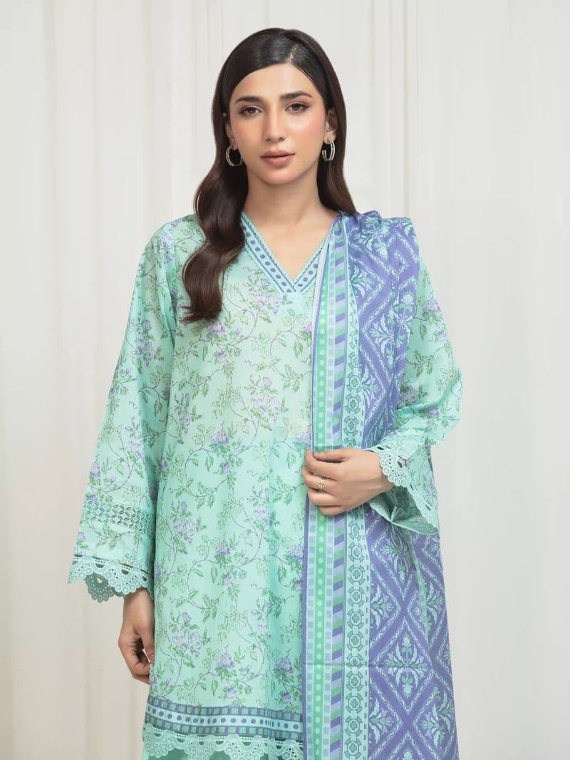 Printed Lawn Suit - EWU6A1-36667-3P