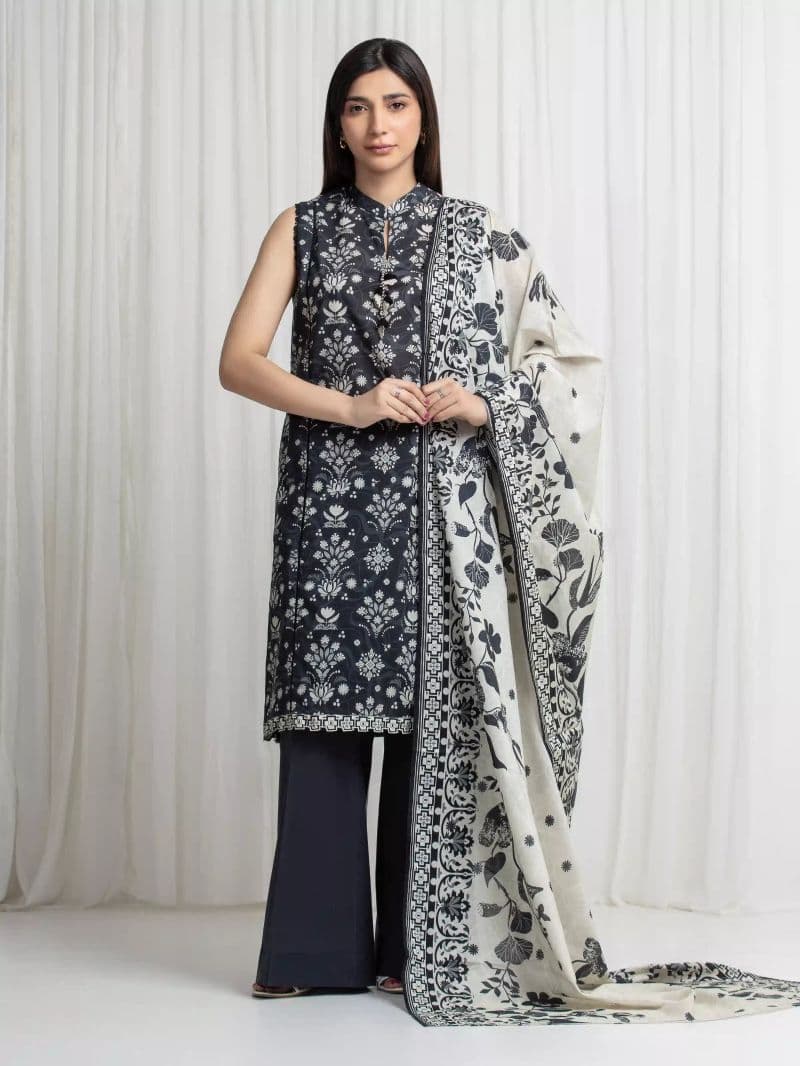 Printed Lawn Suit - EWU6A1-36710-3P thumbnail