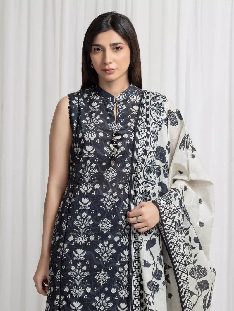 Printed Lawn Suit - EWU6A1-36710-3P thumbnail