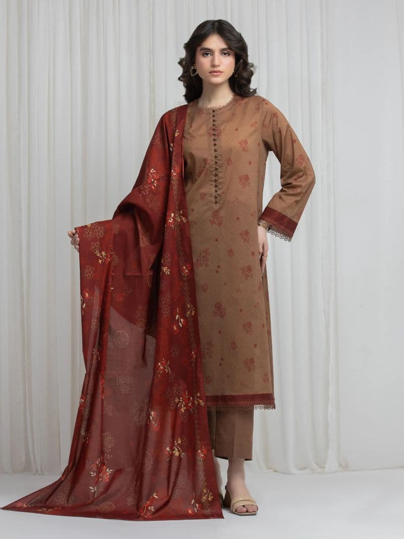 Printed Lawn Suit - EWU6A1-36637-3P thumbnail