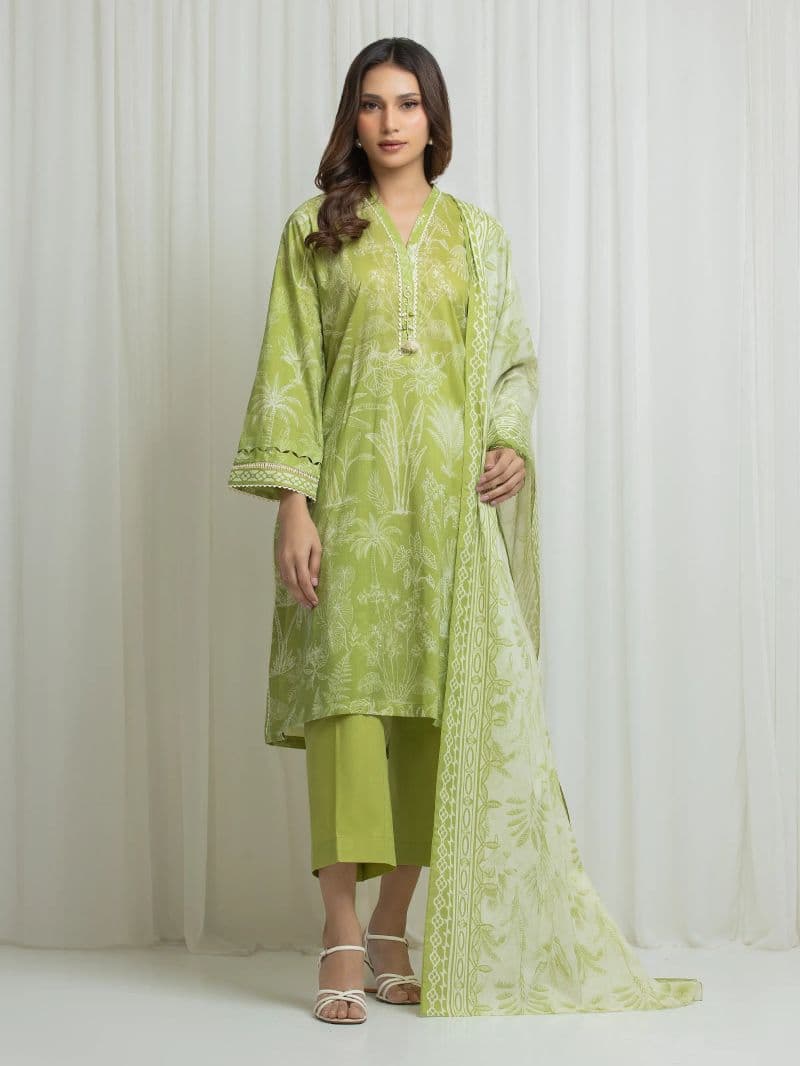 Printed Lawn Suit - EWU6A1-36698-3P thumbnail