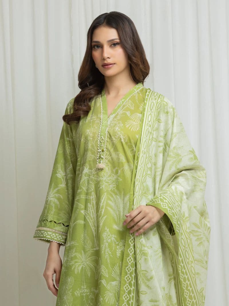 Printed Lawn Suit - EWU6A1-36698-3P thumbnail