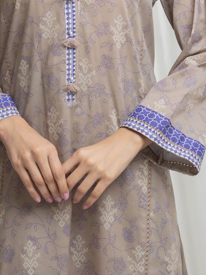 Printed Lawn Suit - EWU6A1-36670-3P thumbnail