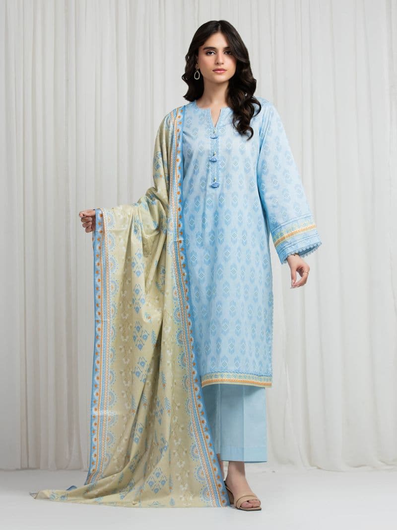 Printed Lawn Suit - EWU6A1-36616-3P thumbnail