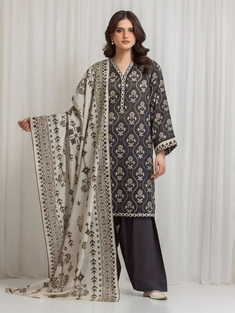 Printed Lawn Suit - EWU6A1-36717-3P thumbnail