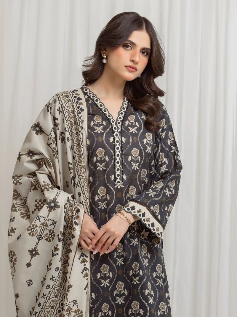 Printed Lawn Suit - EWU6A1-36717-3P thumbnail