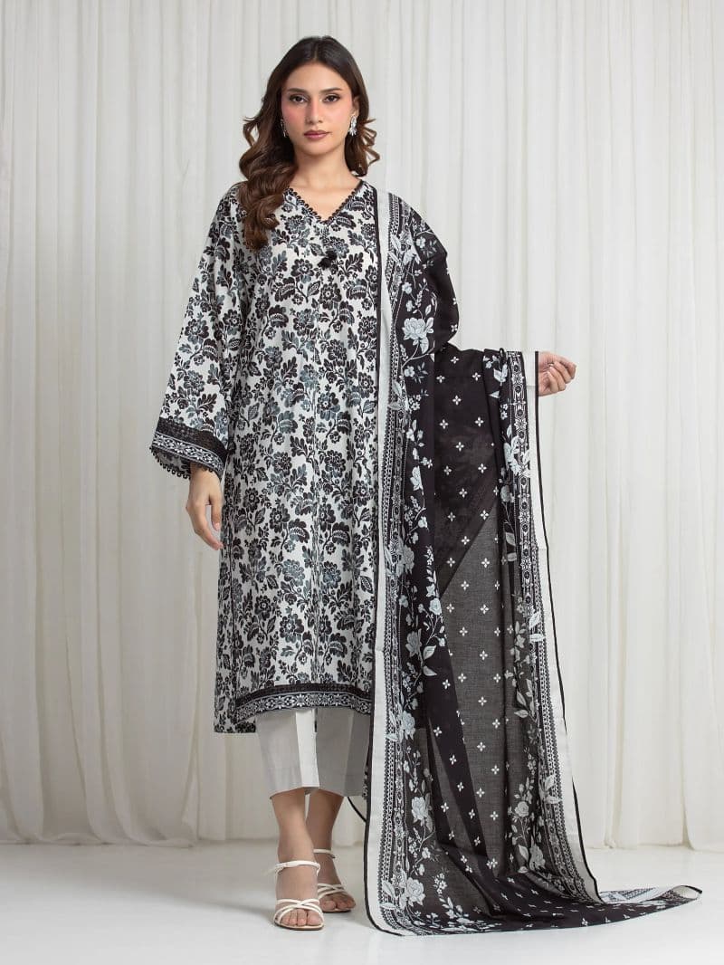 Printed Lawn Suit - EWU6A1-36709-3P