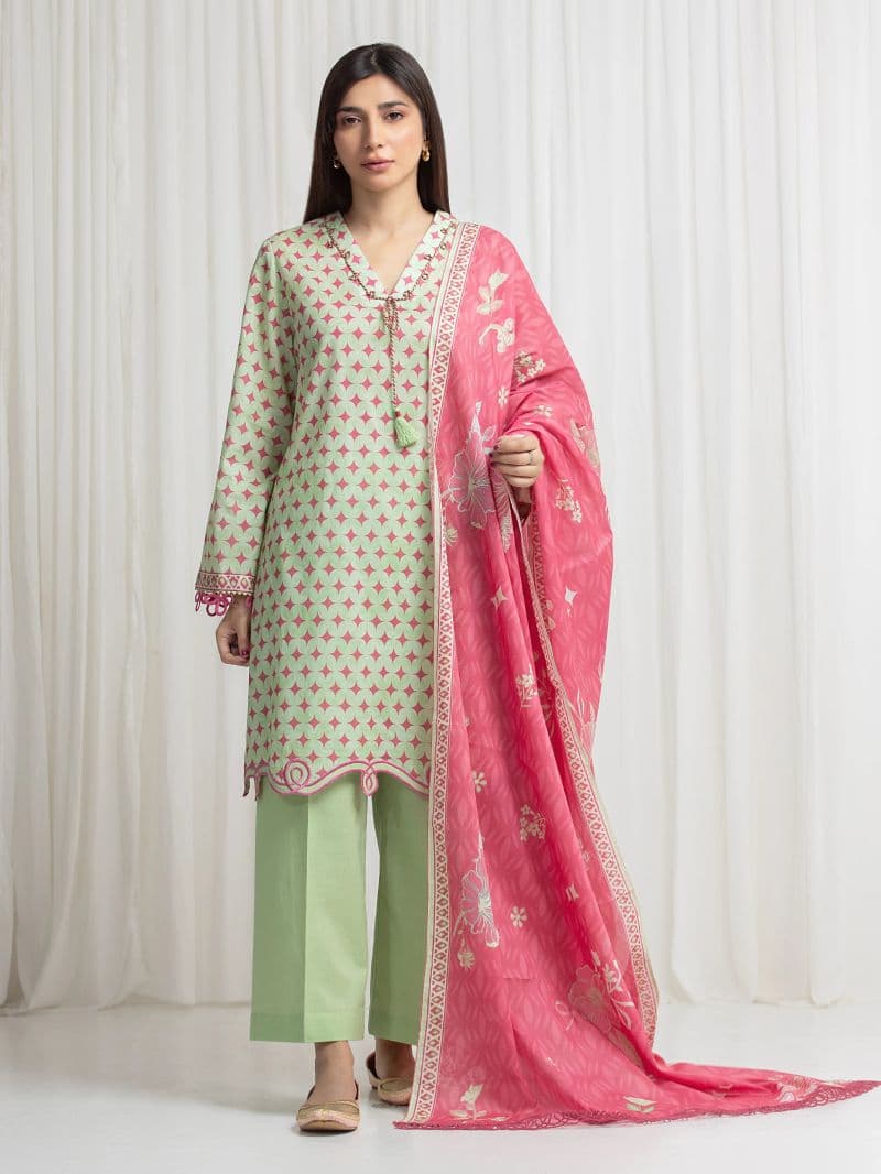 Printed Lawn Suit - EWU6A1-36679-3P thumbnail
