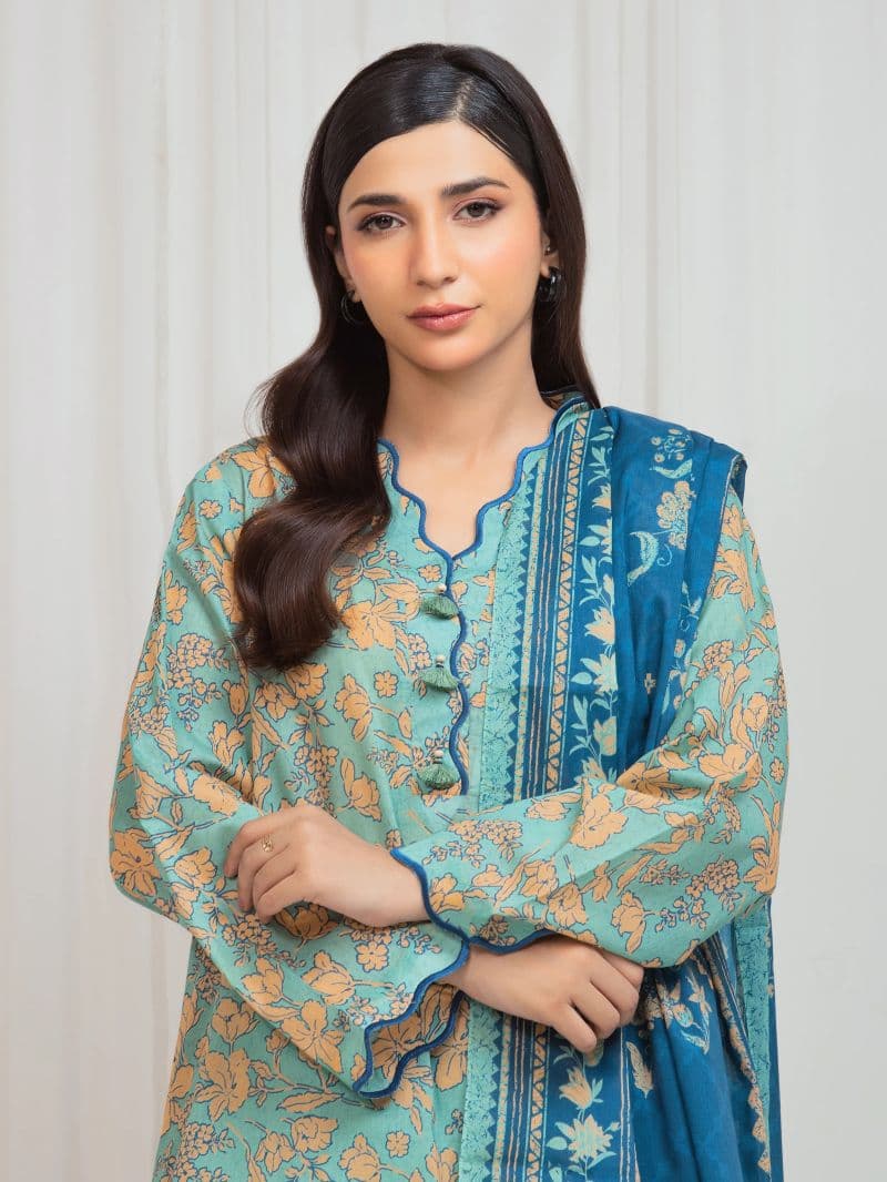 Printed Lawn Suit - EWU6A1-36654-3P thumbnail