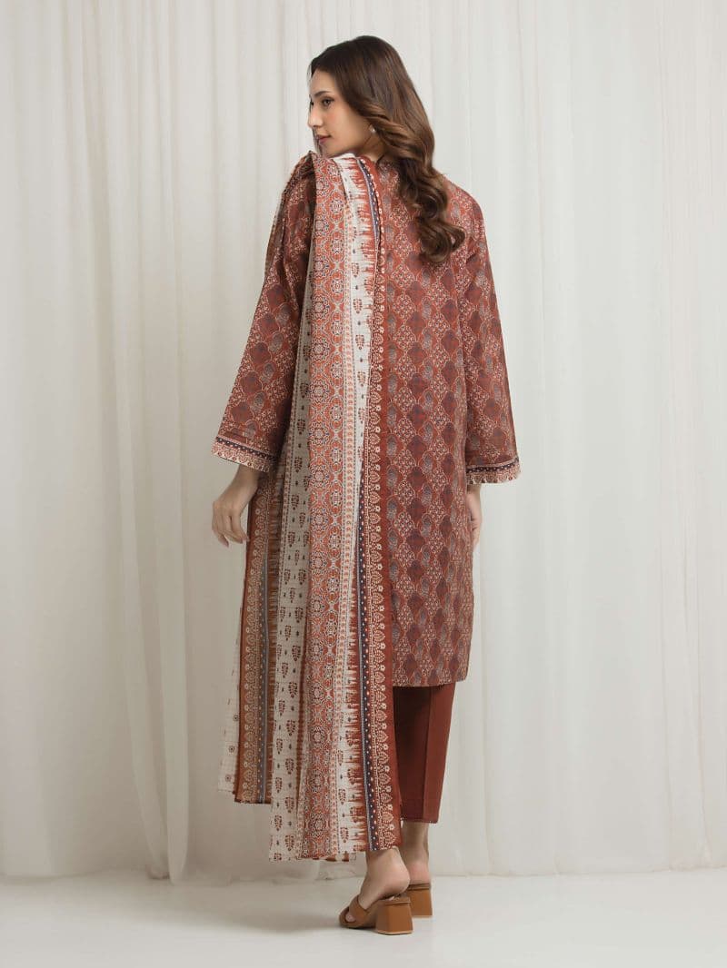 Printed Lawn Suit - EWU6A1-36659-3P thumbnail