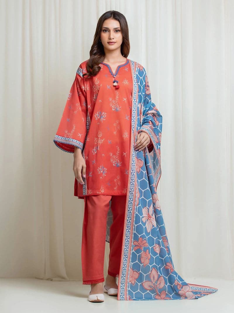 Printed Lawn Suit - EWU6A1-36666-3P
