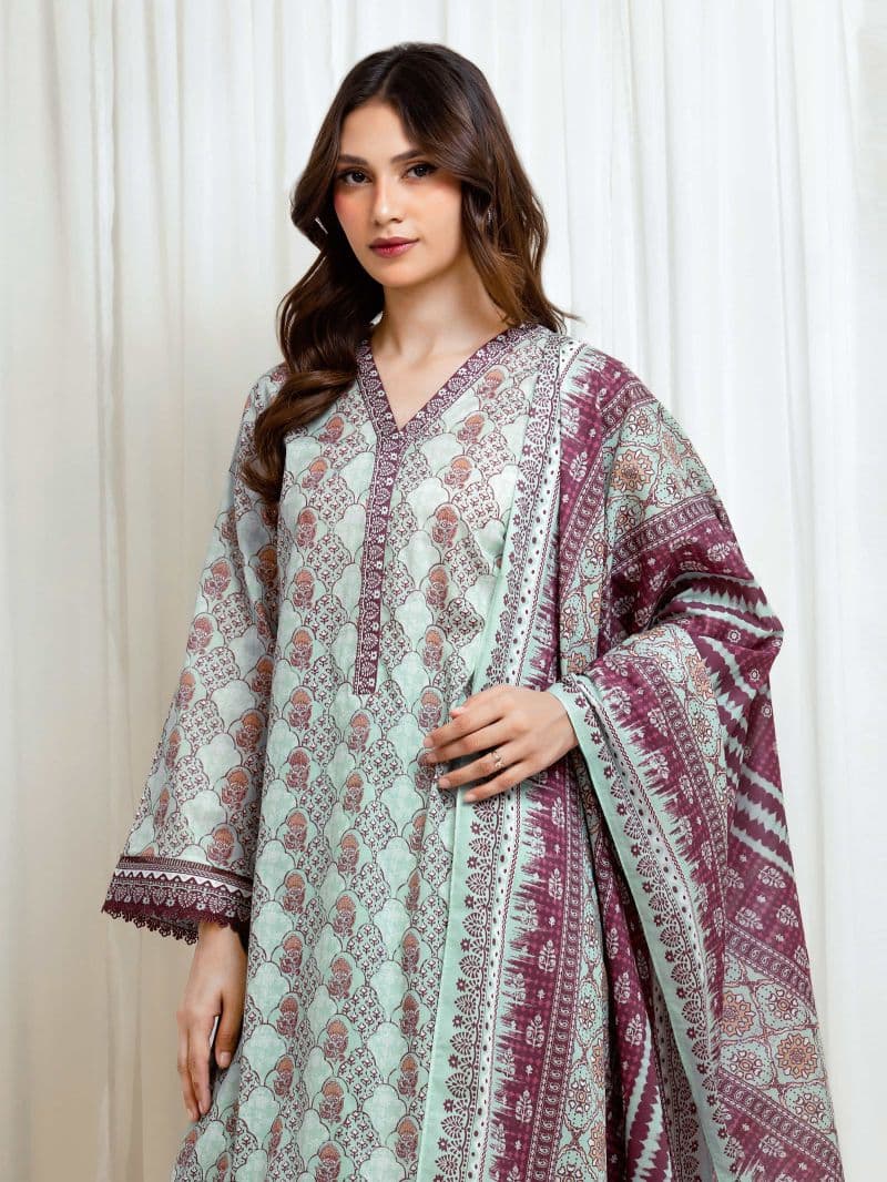 Printed Lawn Suit - EWU6A1-36660-3P thumbnail
