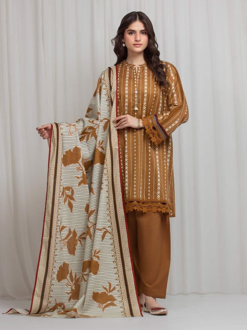 Printed Lawn Suit - EWU6A1-36613-3P thumbnail