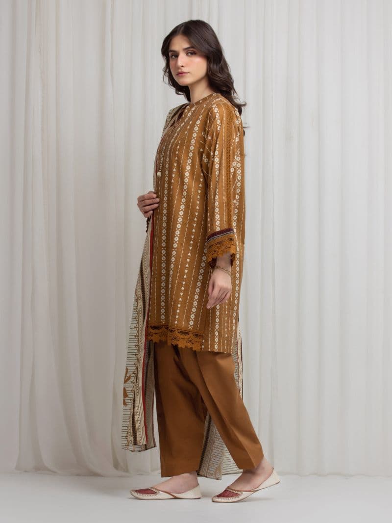 Printed Lawn Suit - EWU6A1-36613-3P thumbnail