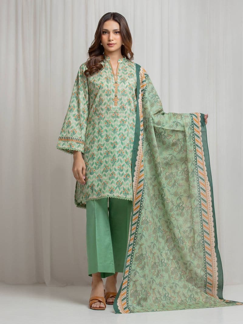 Printed Lawn Suit - EWU6A1-36688-3P thumbnail